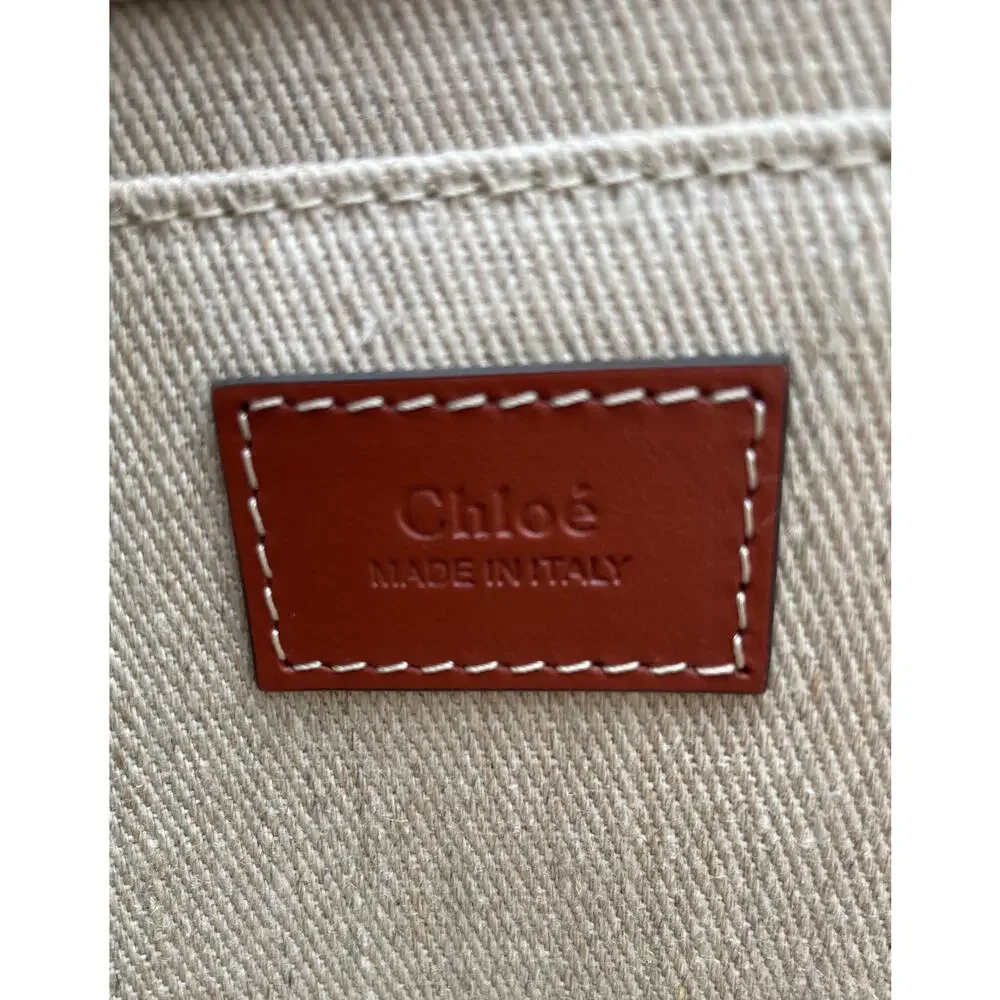 $1650 NEW CHLOE LARGE WOODY CANVAS TOTE SHOULDER BAG NWT AUTHENTIC - Picture 12 of 14